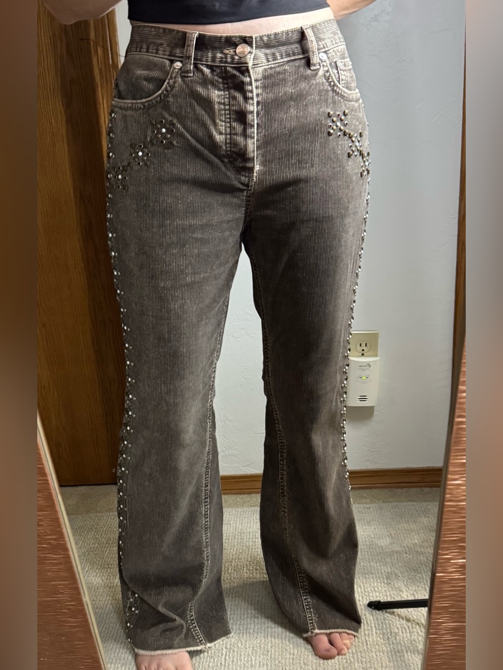 We The Free embellished brown corduroy flares 28